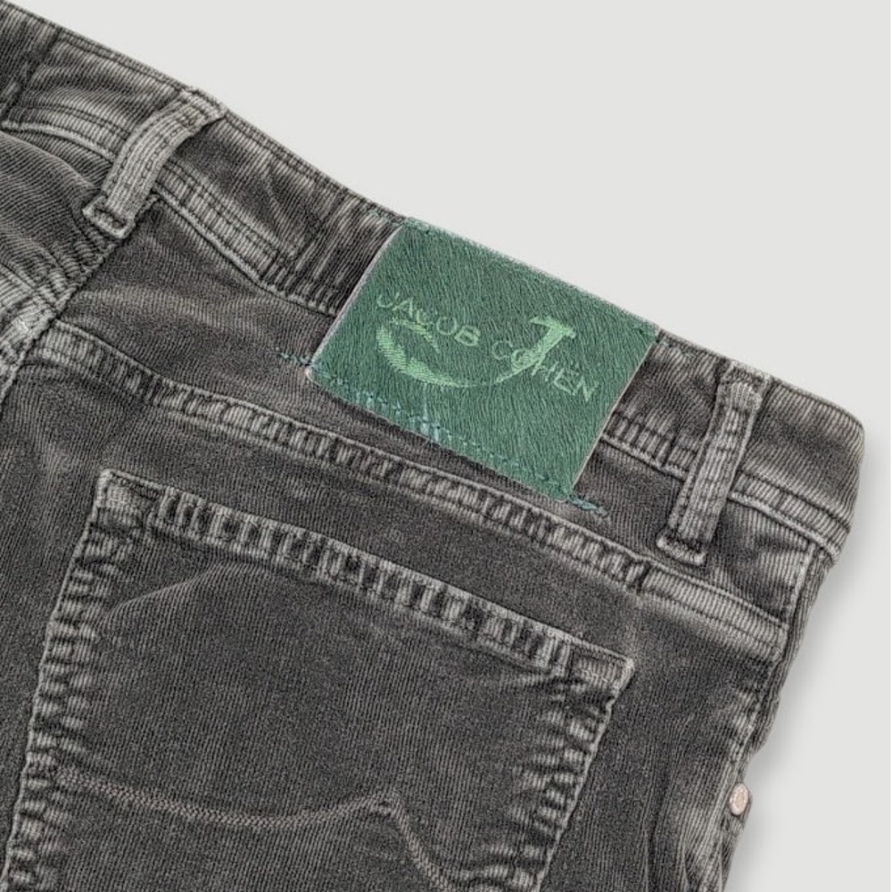 Jacob Cohen Style 688 Corduroy Pants Mens 34x33 Gray Quiet Luxury Handmade Italy